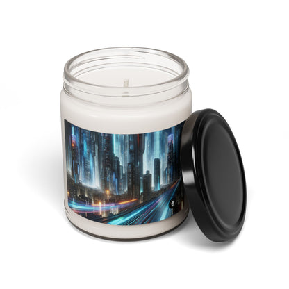 "Neon Nightscapes: A Futuristic City Adventure" - The Alien Scented Soy Candle 9oz