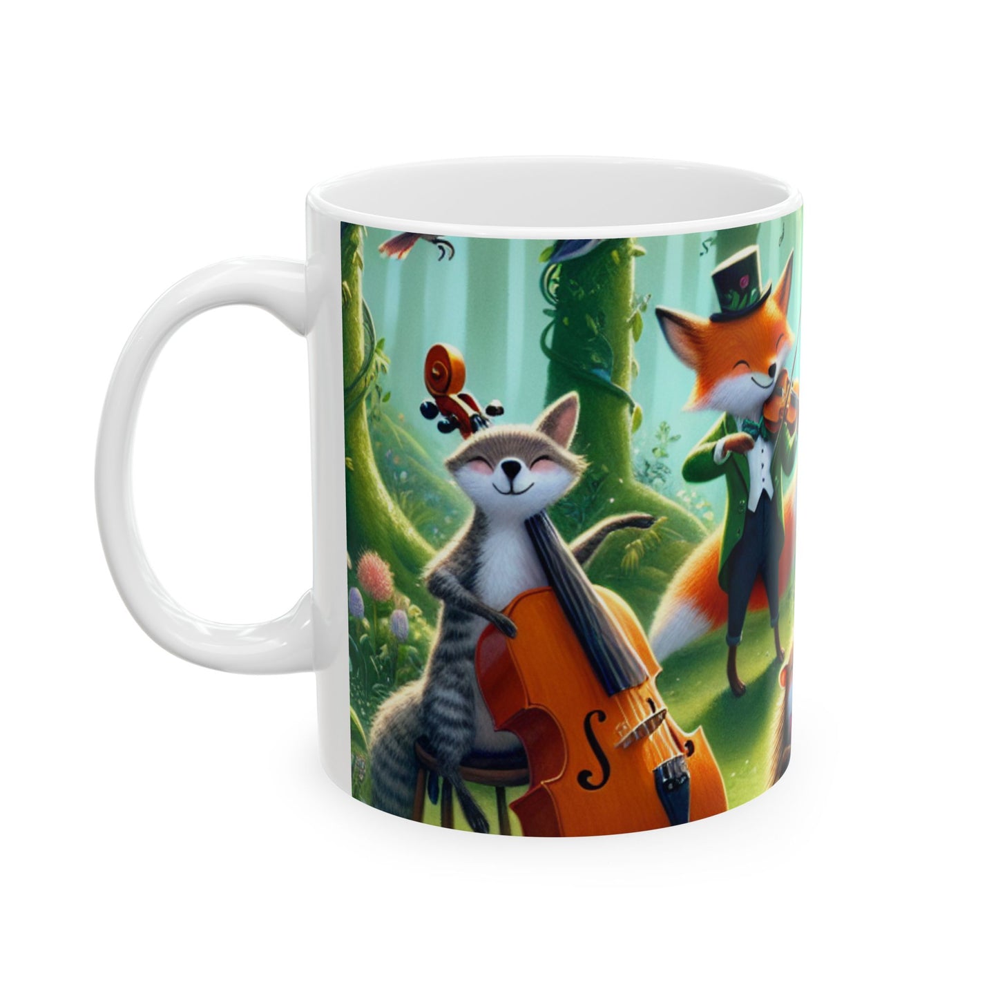 « Ménagerie mélodieuse : animaux musicaux dans la forêt enchantée » – Tasse en céramique Alien 11 oz