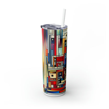 "Urban Symmetry: A Precisionist Perspective" - The Alien Maars® Skinny Tumbler with Straw 20oz Precisionism