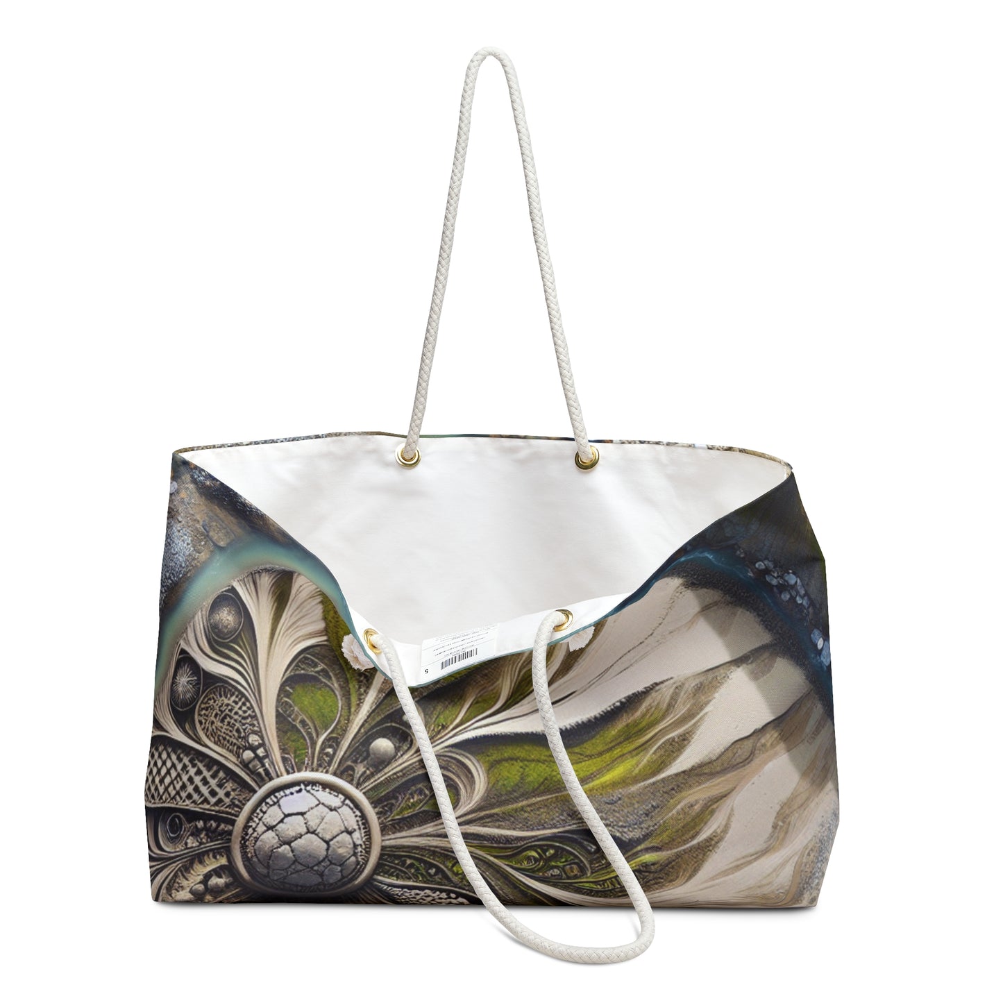 "Sandy Symphony: A Colorful Stone Mosaic on the Beach" - The Alien Weekender Bag Land Art