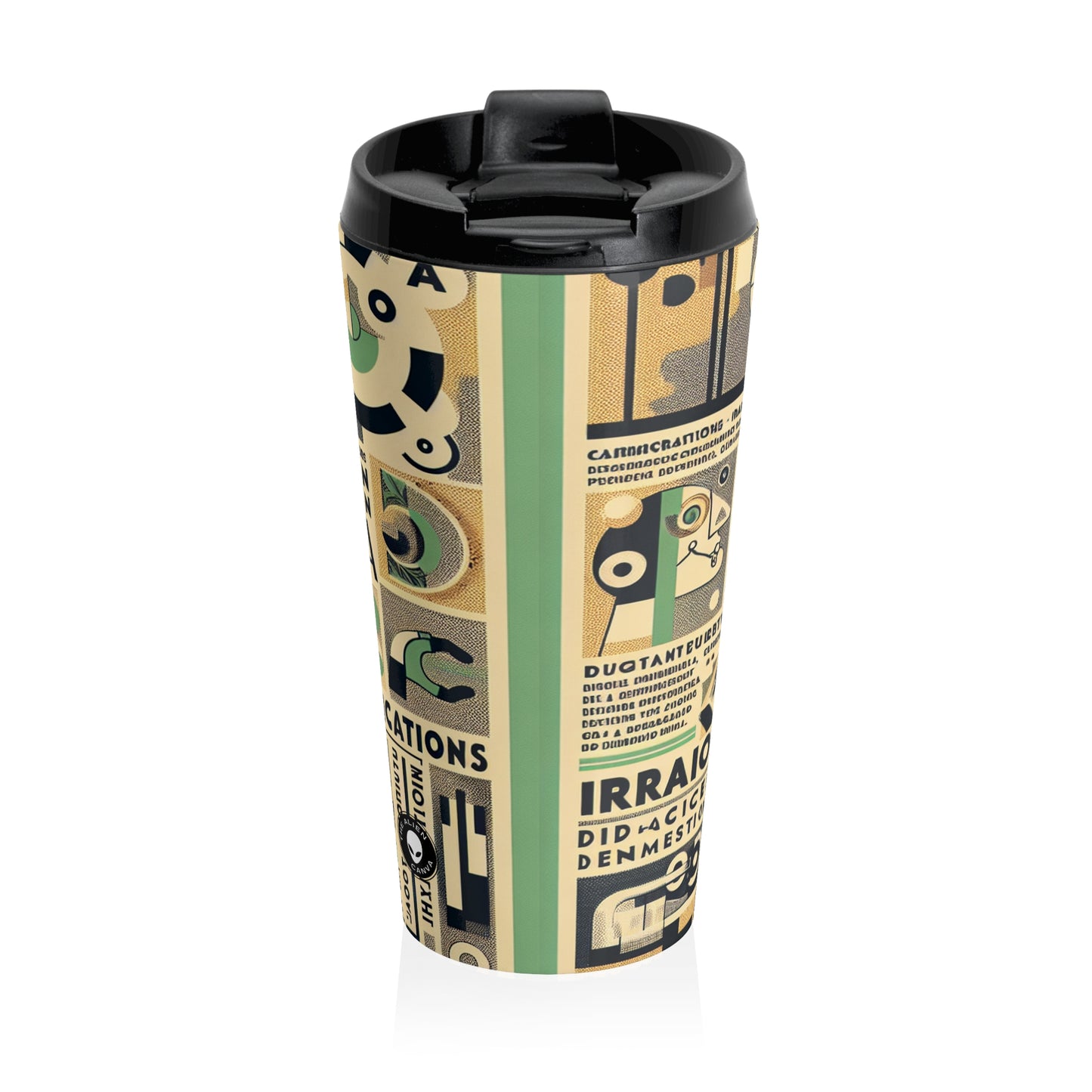 "Cacophony of Mundane Madness: A Dadaist Collage" - The Alien Stainless Steel Travel Mug Dadaism