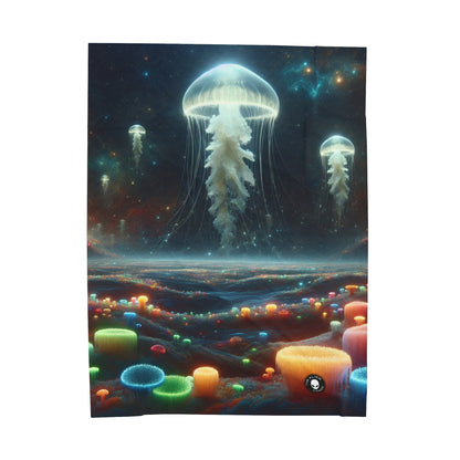 Paisaje onírico de medusas: manta de felpa de terciopelo extraterrestre