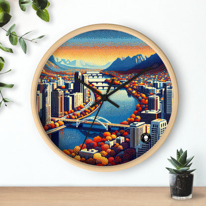 "Twilight Dotted Serenity" - The Alien Wall Clock Pointillism