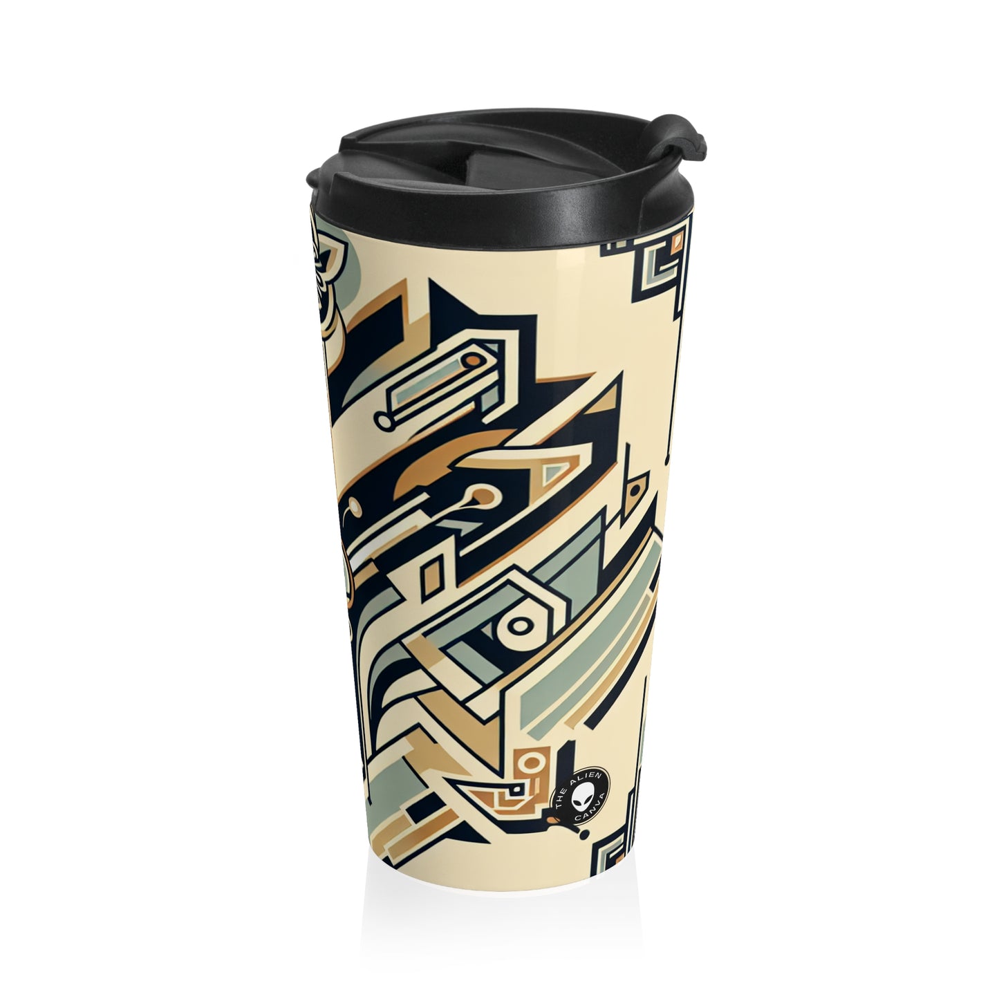 "Glamorous Nights: An Art Deco Cityscape" - The Alien Stainless Steel Travel Mug Art Deco