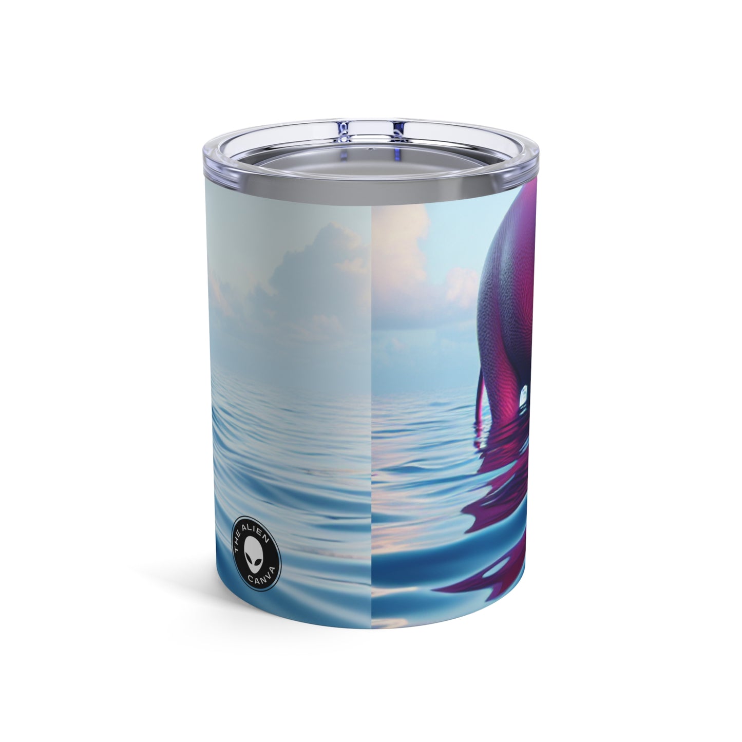 "The Pink Elephant in the Deep Blue Sea" - The Alien Tumbler 10oz A pink elefant floating in the ocean