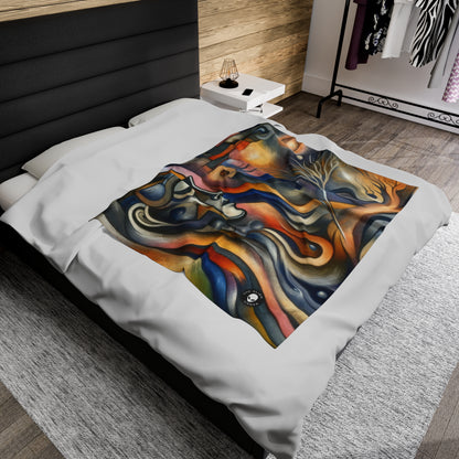 "Everyday Enchantment: A Surreal World in Motion" - The Alien Velveteen Plush Blanket Surrealist Automatism