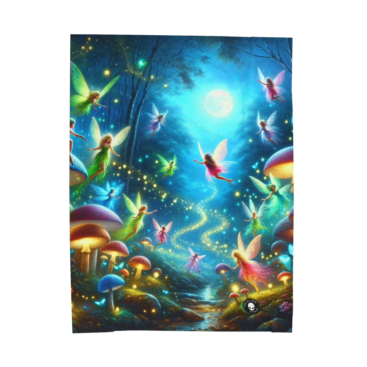 "Fairy Dance in the Glowing Forest" - The Alien Velveteen Plush Blanket