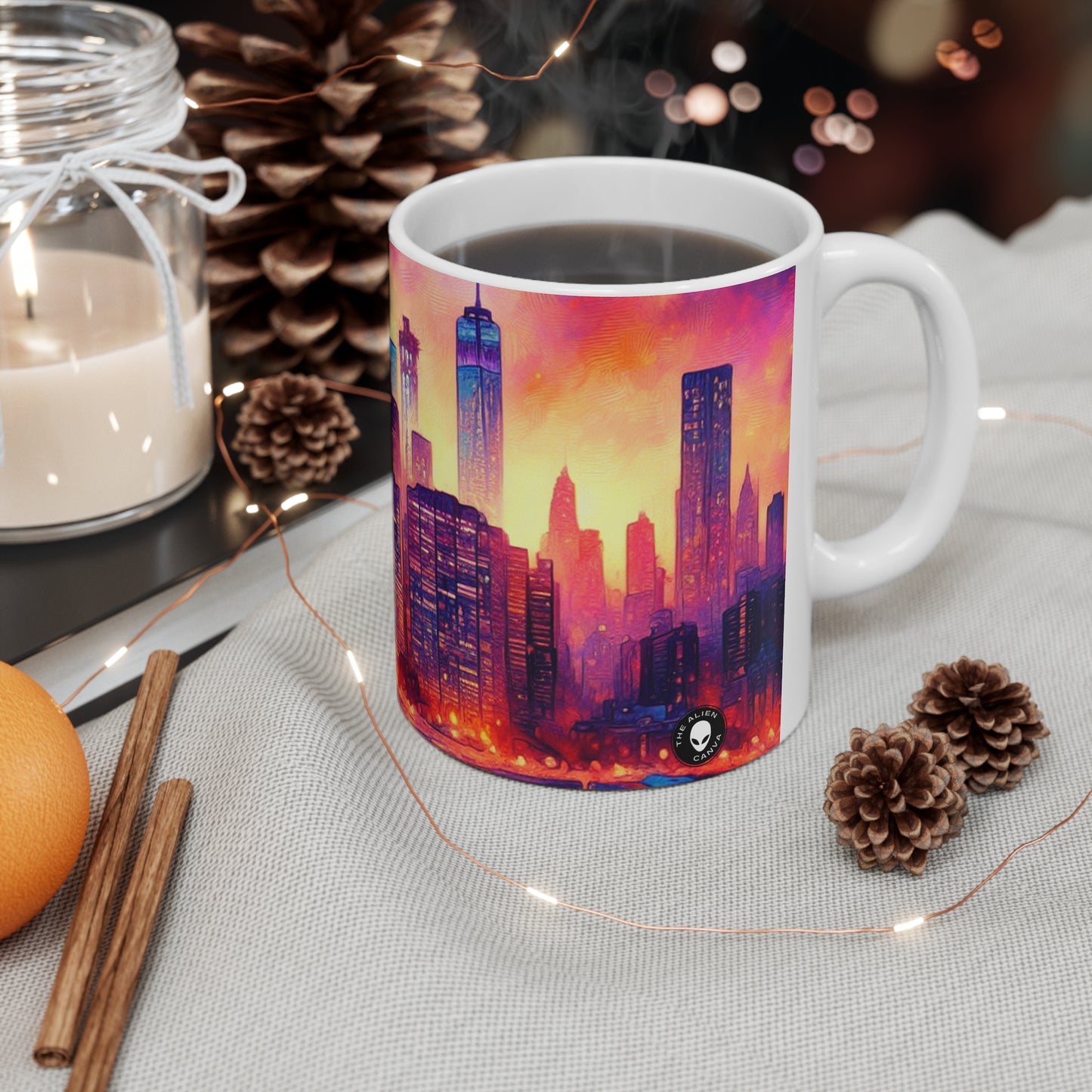 Hidden Oasis: A Spontaneous Impressionism Masterpiece in Vibrant Hues - The Alien Ceramic Mug 11oz Impressionism