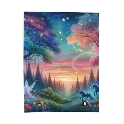 "Enchanted Dusk: A Magical Forest Painting" - The Alien Velveteen Plush Blanket