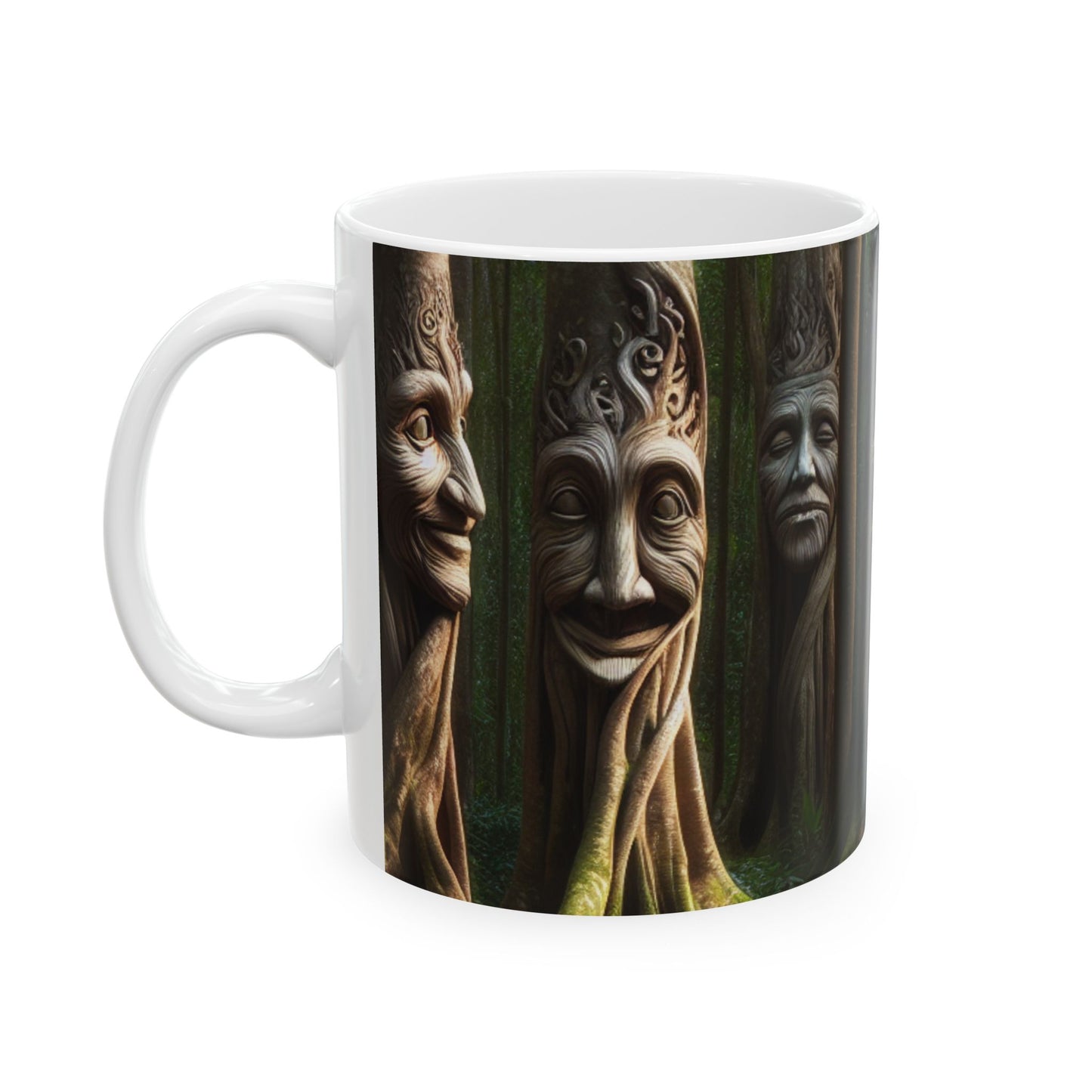 "El bosque parlanchín: conversaciones entre árboles" - Taza de cerámica The Alien de 11 oz