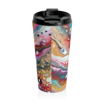 "Cosmic Colours: Creating a Mesmerizing Acrylic Pour Inspired by Celestial Nebulas" - The Alien Stainless Steel Travel Mug Acrylic Pouring