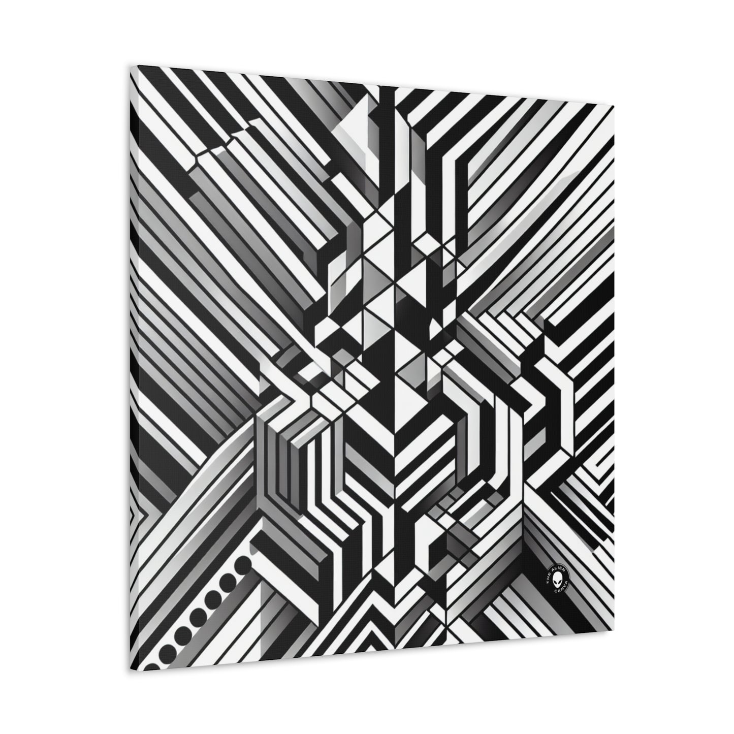 "Perception in Motion: A Mind-Bending Op Art Masterpiece" - The Alien Canva Op Art