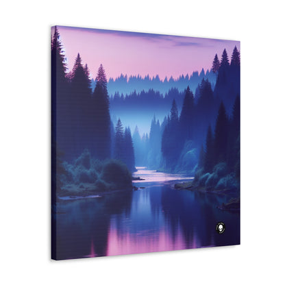 "Twilight Tranquility : Réflexions sur la rivière forestière" - The Alien Canva