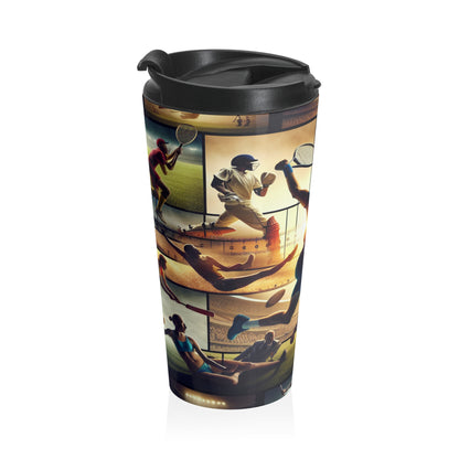 "Sports Synthesis: A Video Art Piece" - The Alien Stainless Steel Travel Mug Video Art Style