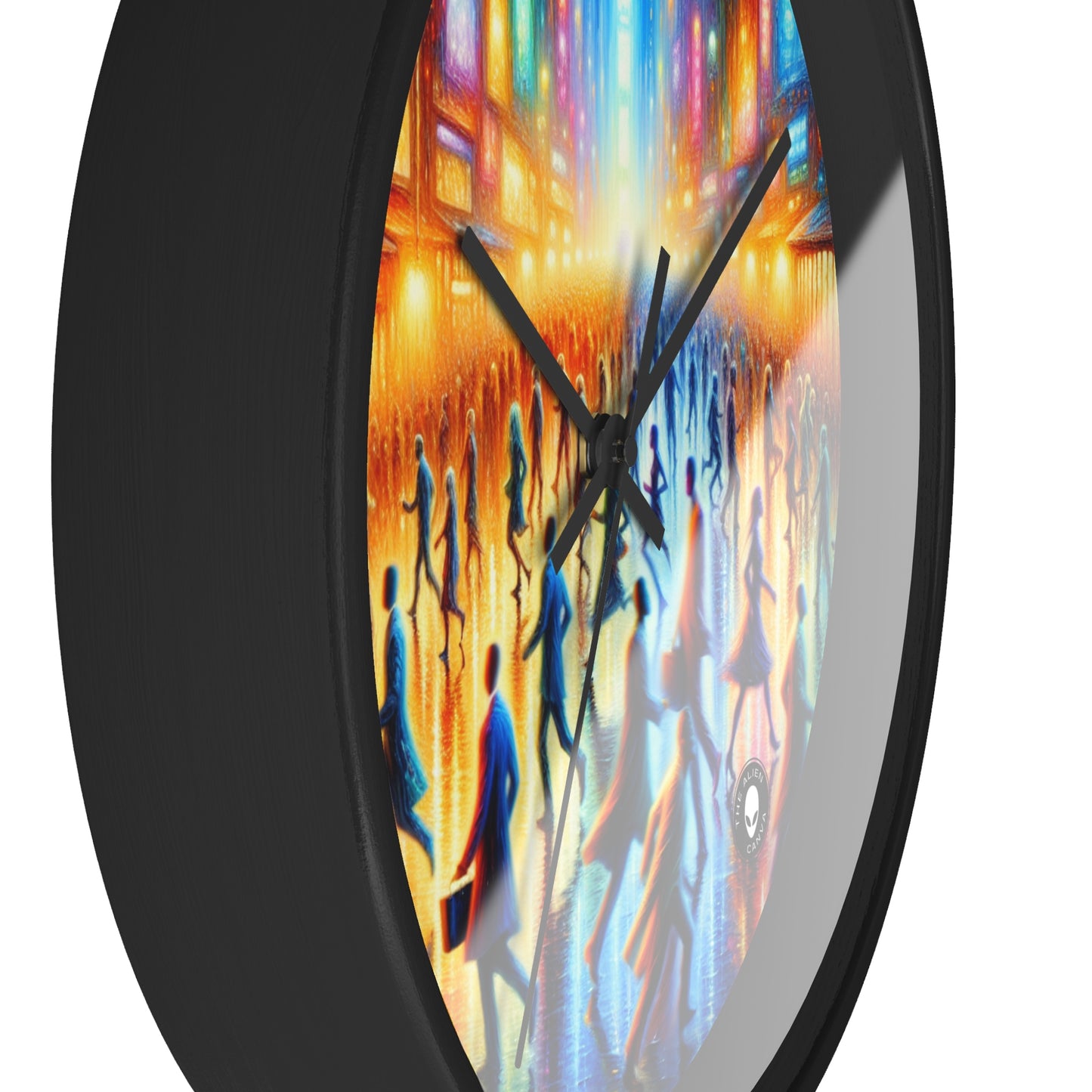 "Neon Nightscapes: A Symphony of City Chaos" - The Alien Wall Clock