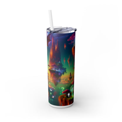 "Dragon's Flight in the Fantastical Realm" - The Alien Maars® Skinny Tumbler with Straw 20oz