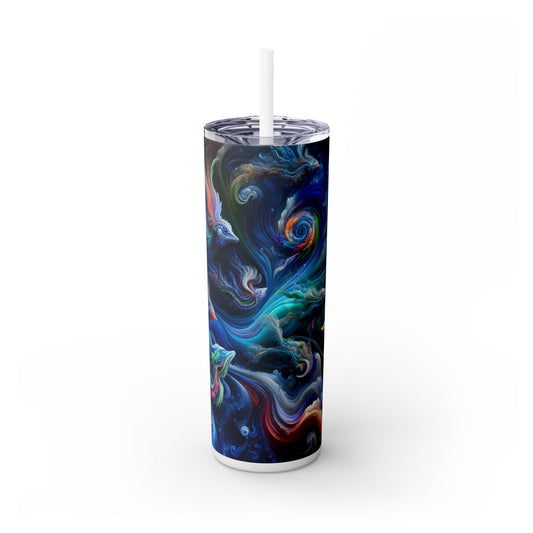 "Psychedelic Underwater Wonderland" - The Alien Maars® Skinny Tumbler with Straw 20oz