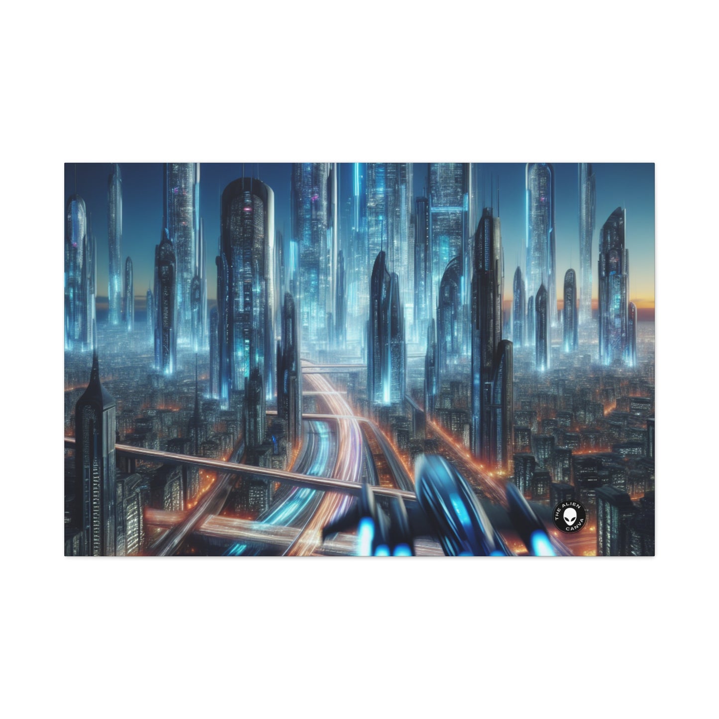 "Neon Skyline: paisajes urbanos del futuro" - The Alien Canva