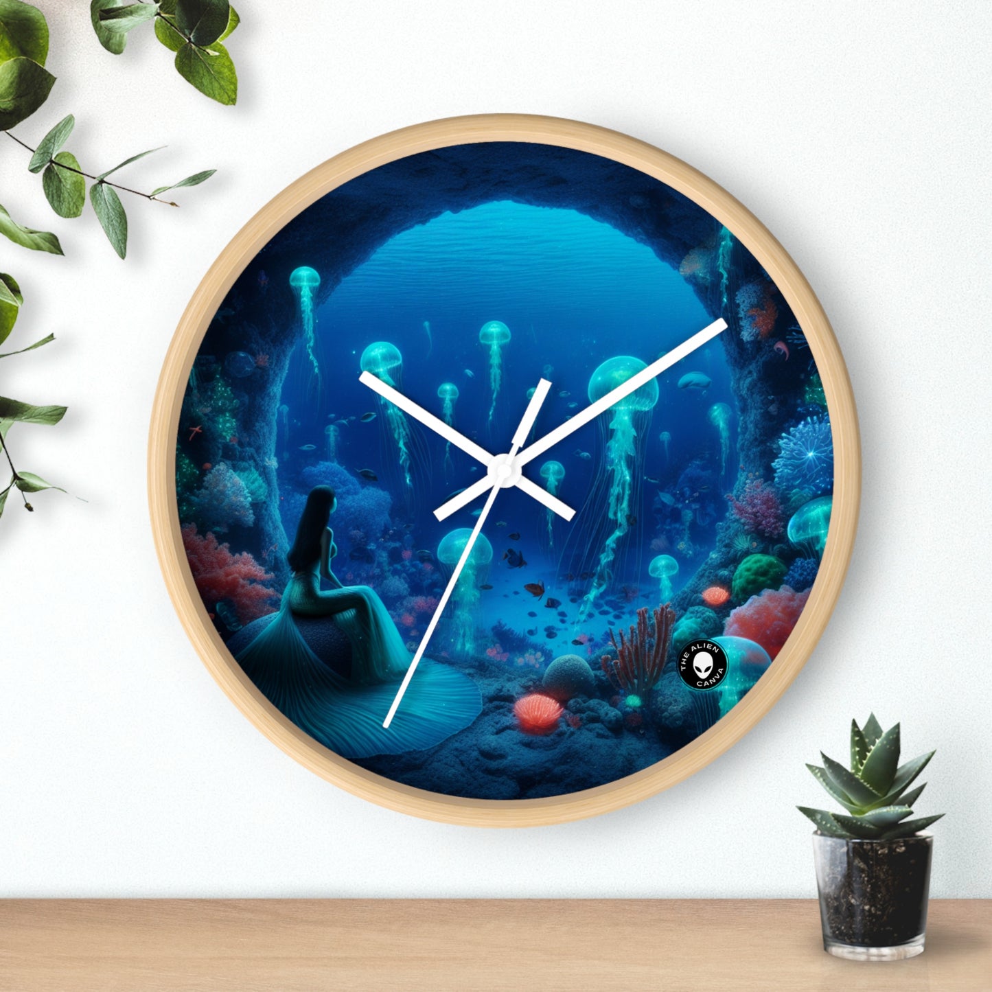 "La serenidad de las sirenas: un ballet de medusas" - El reloj de pared alienígena