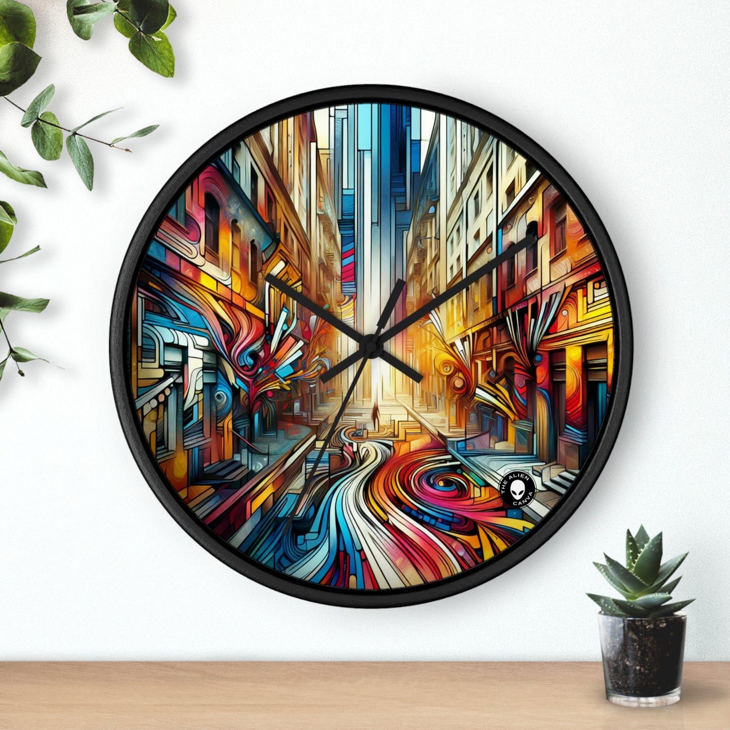 "Urban Ecosystem: A Graffiti Fusion" - The Alien Wall Clock Graffiti Art