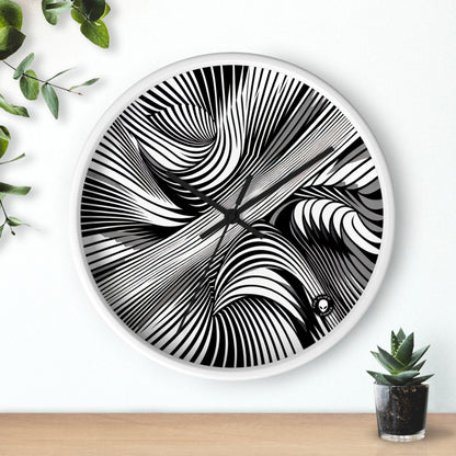 "Movimiento incorporado: exploración de la ilusión dinámica a través del arte óptico" - The Alien Wall Clock Op Art