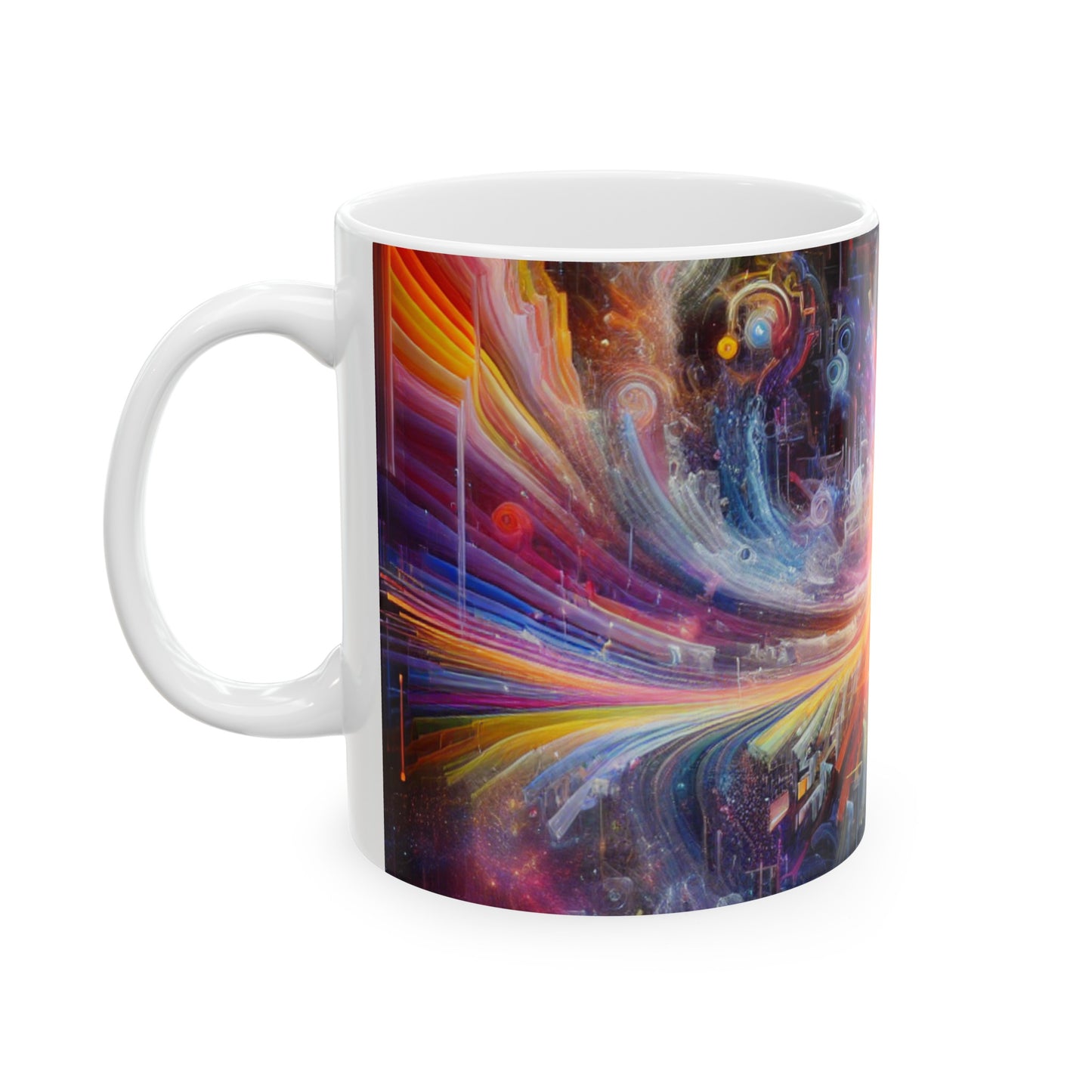 "Coucher de soleil chromatique : Art du ciel en accéléré" - La tasse en céramique Alien 11oz Art vidéo