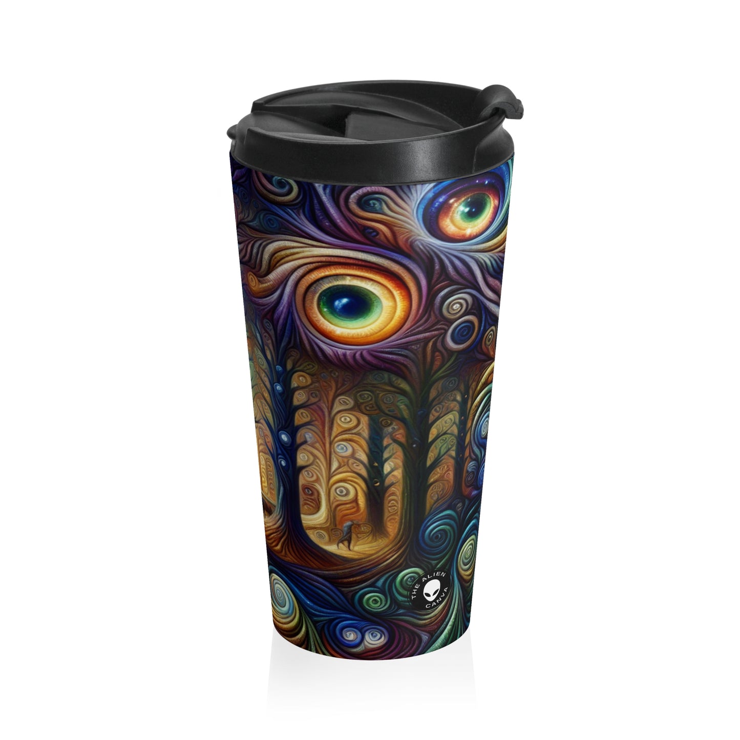 « Enchanted Rainbow Woods » – La tasse de voyage en acier inoxydable Alien