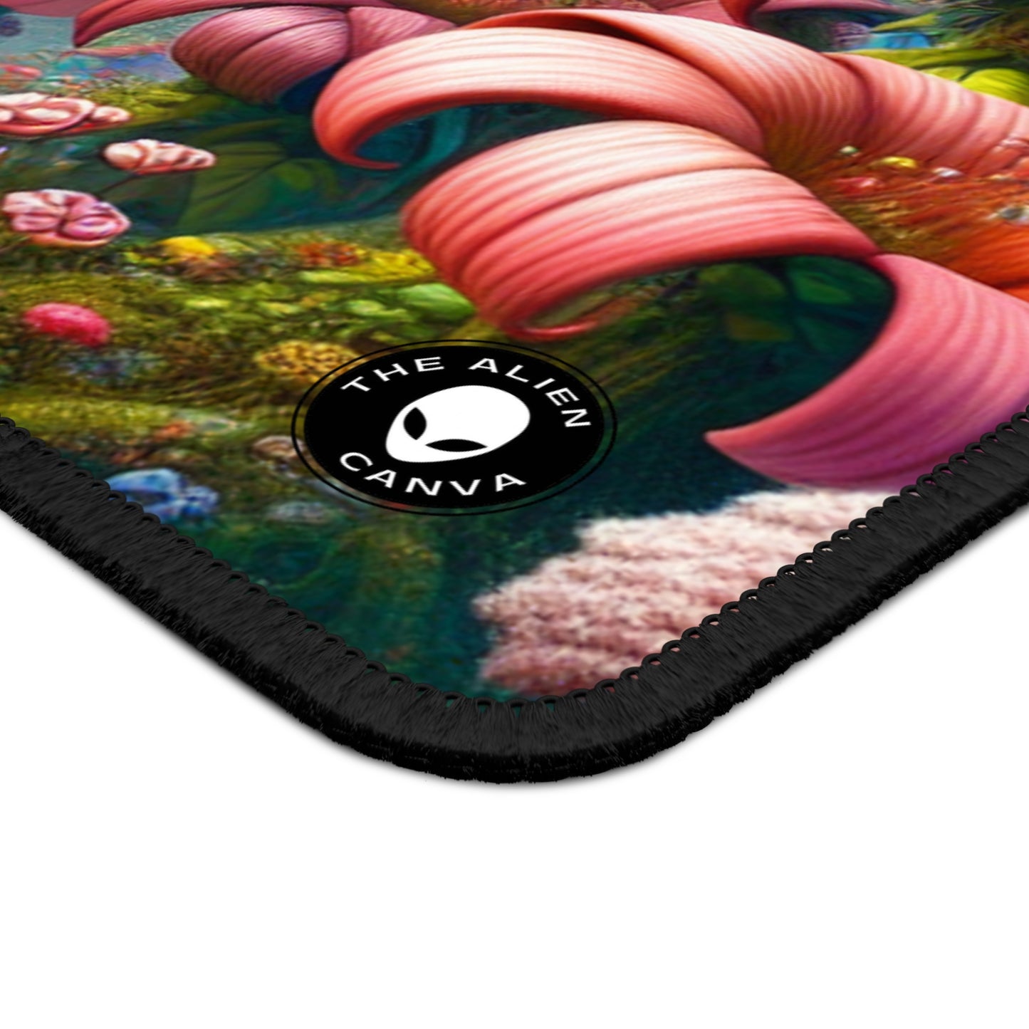 « Jardin fantaisiste : grandes fleurs et petites créatures » - Le tapis de souris de jeu Alien