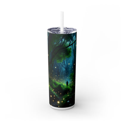 "Noche encantada" - Vaso delgado con pajita de 20 oz de Alien Maars®