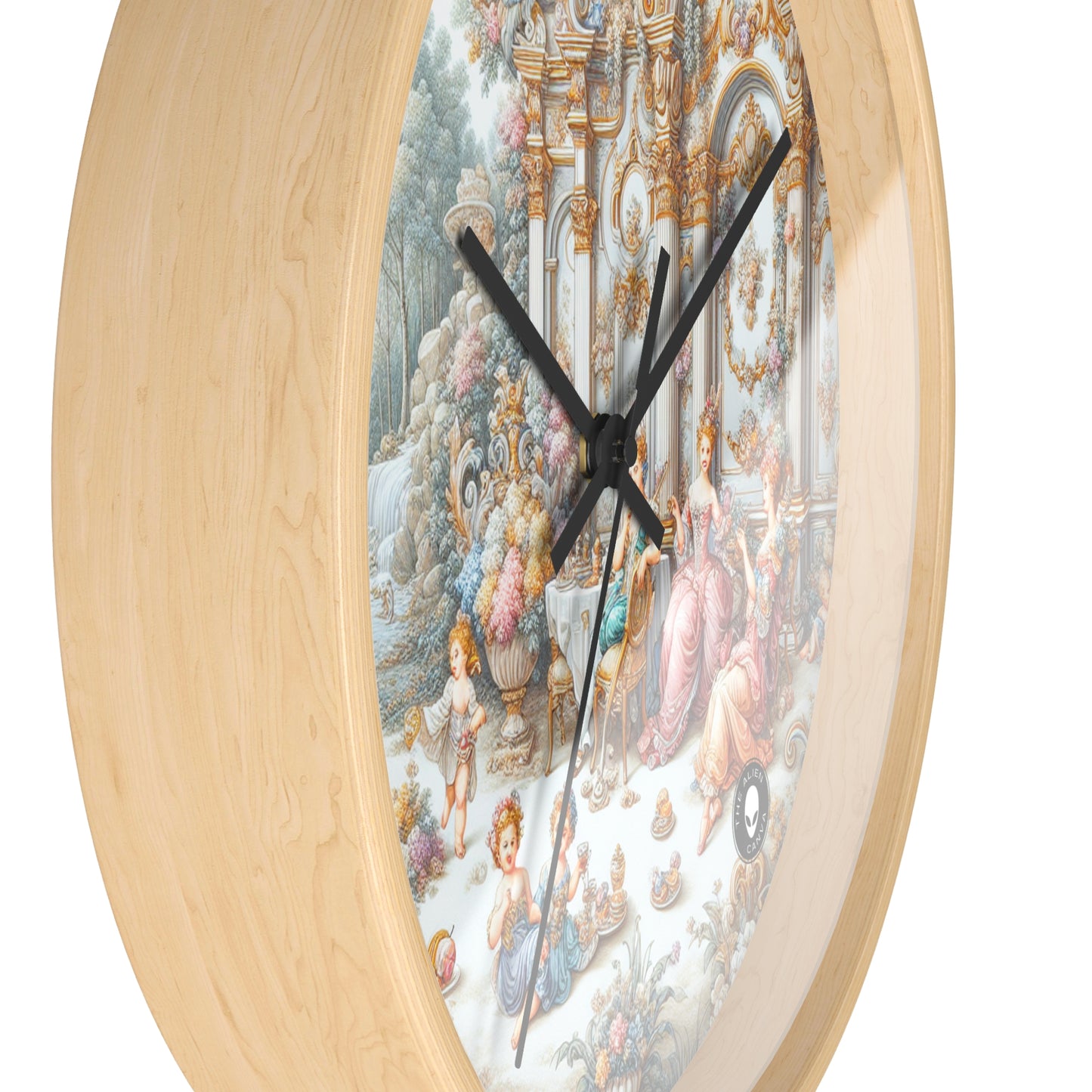 "A Garden of Rococo Delights: A Whimsical Extravaganza" - The Alien Wall Clock Rococo