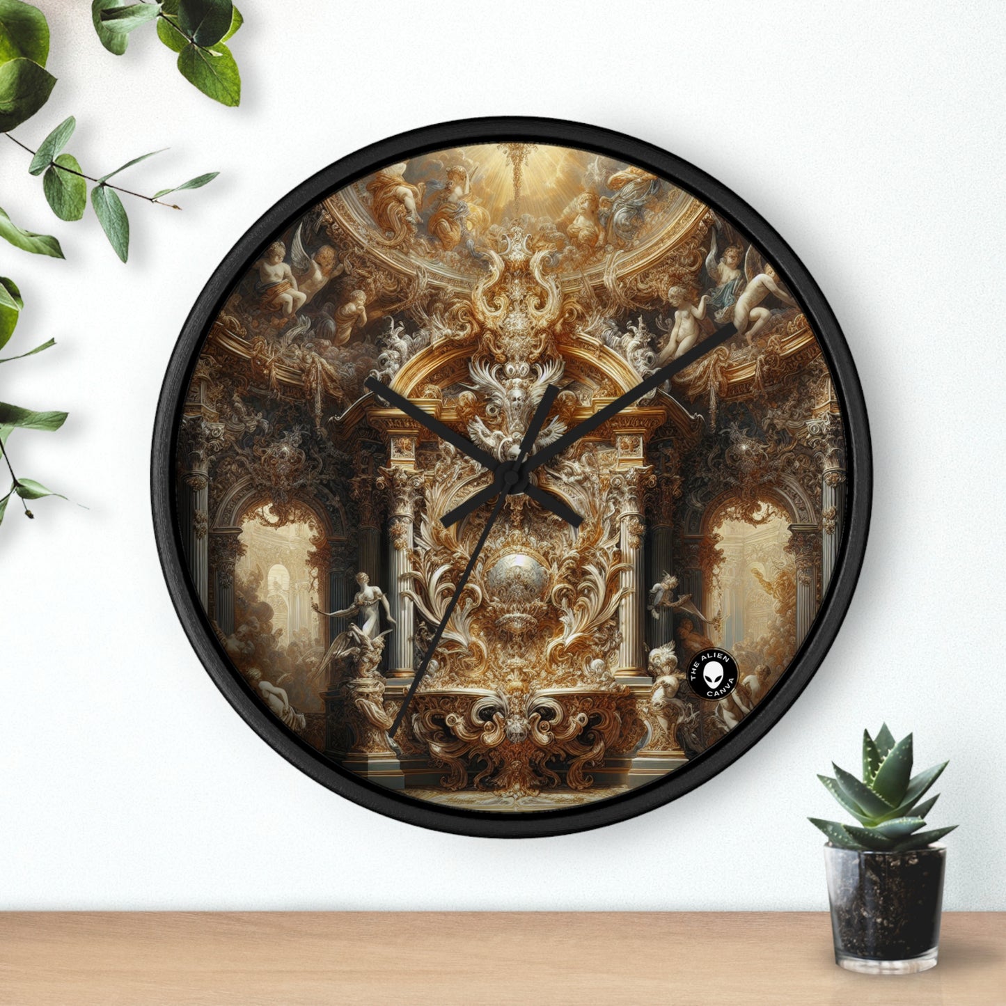 "Banquete barroco: una fiesta de opulencia" - El reloj de pared alienígena Barroco