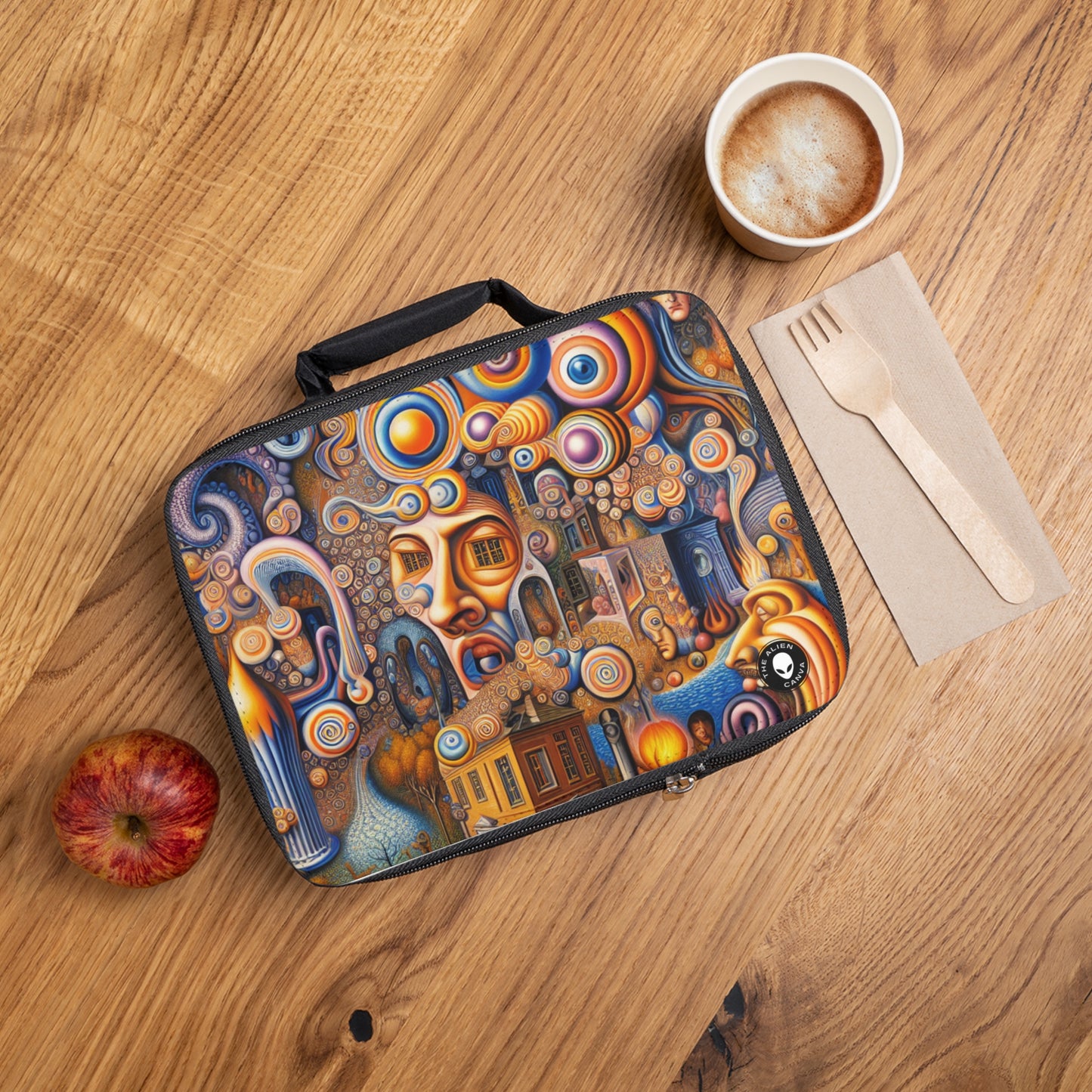 "Melted Time: A Whimsical Dance of Dreams"- The Alien Lunch Bag Surrealism