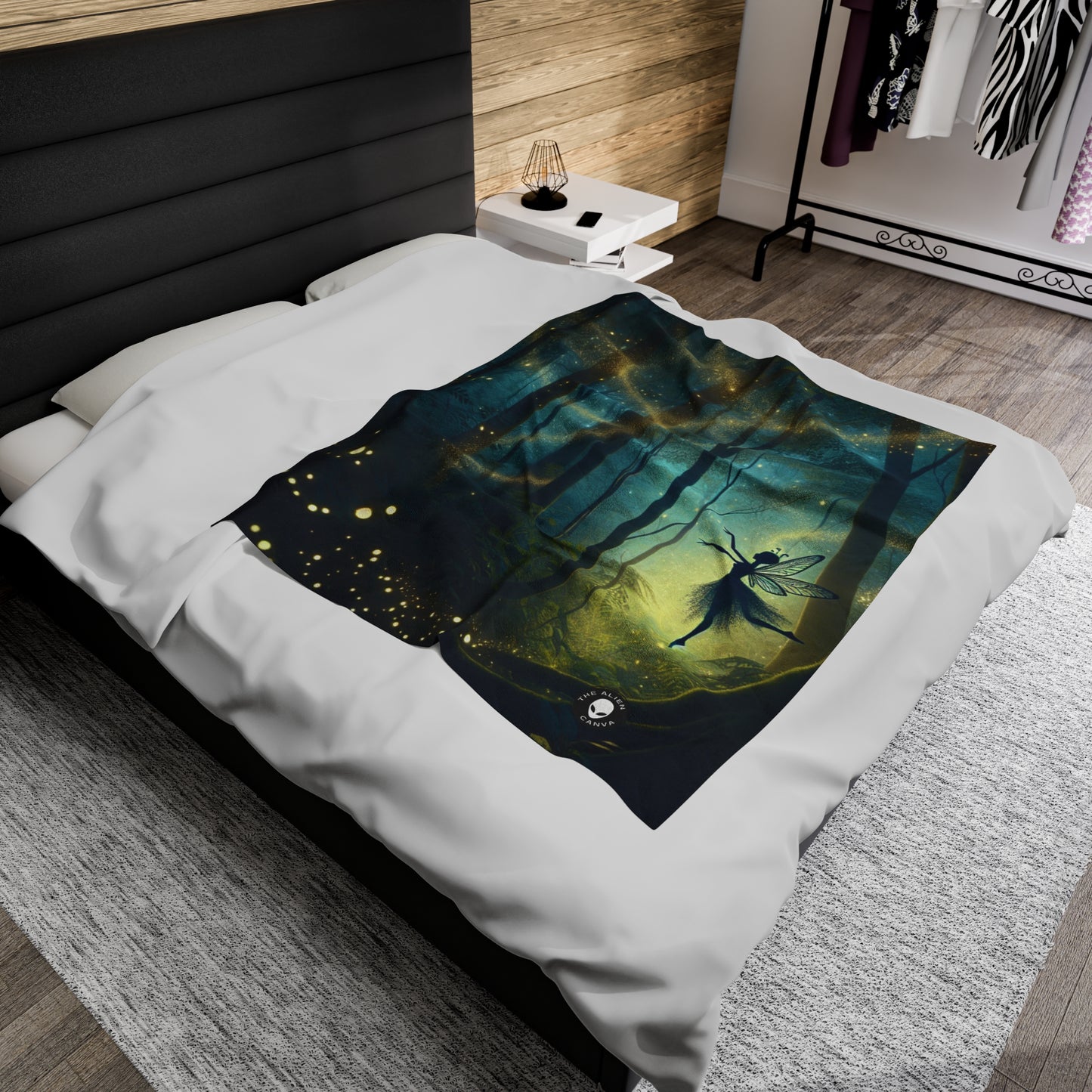 "Enchanted Forest: Firefly Dance" - The Alien Velveteen Plush Blanket