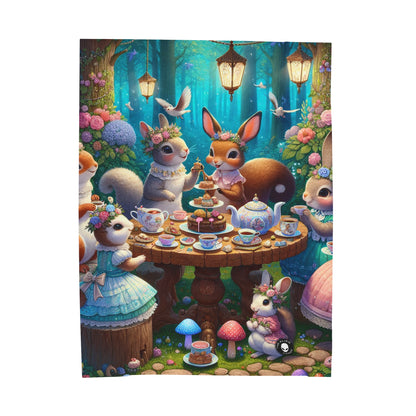 "Enchanted Tea Party in the Woodland Glade" - The Alien Velveteen Plush Blanket