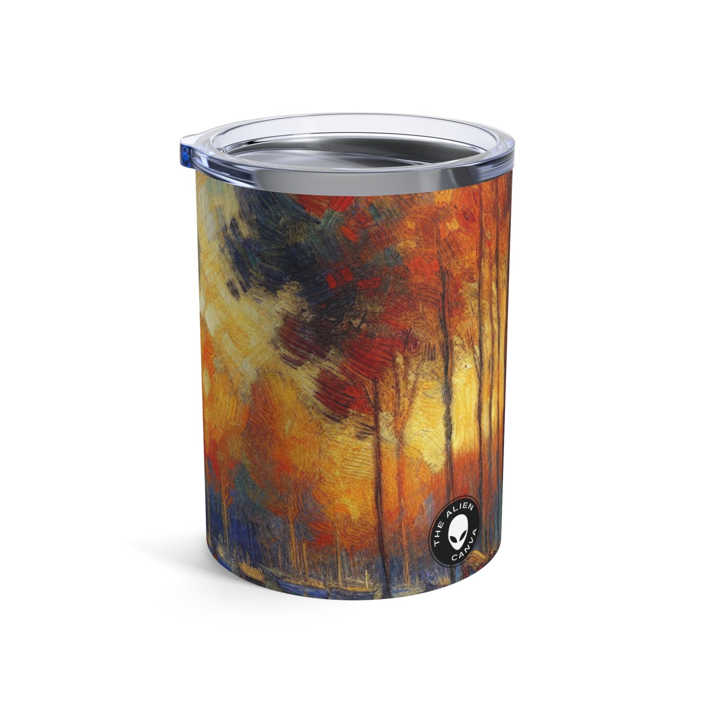 "Rainy Evening: A Post-Impressionist Cityscape" - The Alien Tumbler 10oz Post-Impressionism