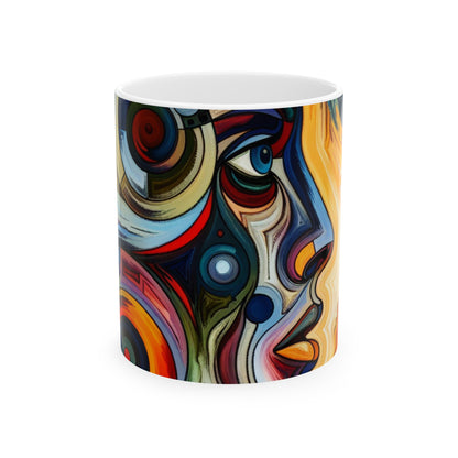 "Stormy Symphony: A Captivating Abstract Expressionist Painting" - The Alien Ceramic Mug 11oz Expressionism