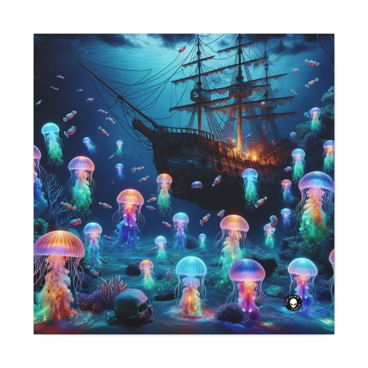 "Glowing Jellyfish Paradise: A Dreamy Underwater Adventure" - The Alien Canva