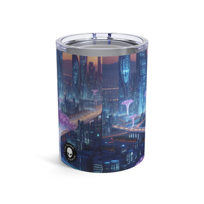 "City of Tomorrow: Nature and Technology Intertwined" - The Alien Tumbler 10oz