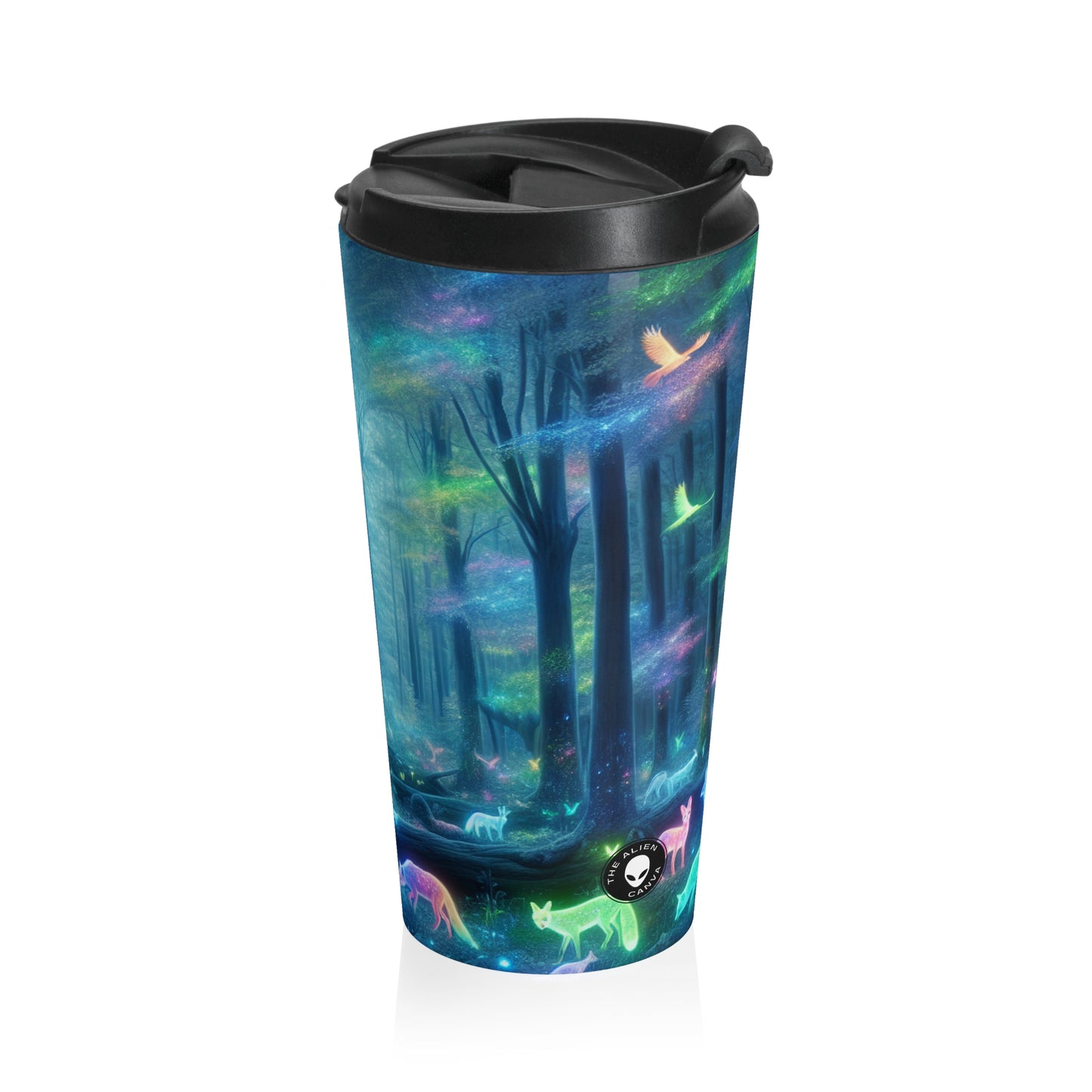 "Enchanted Rainbow Forest" - The Alien Stainless Steel Travel Mug