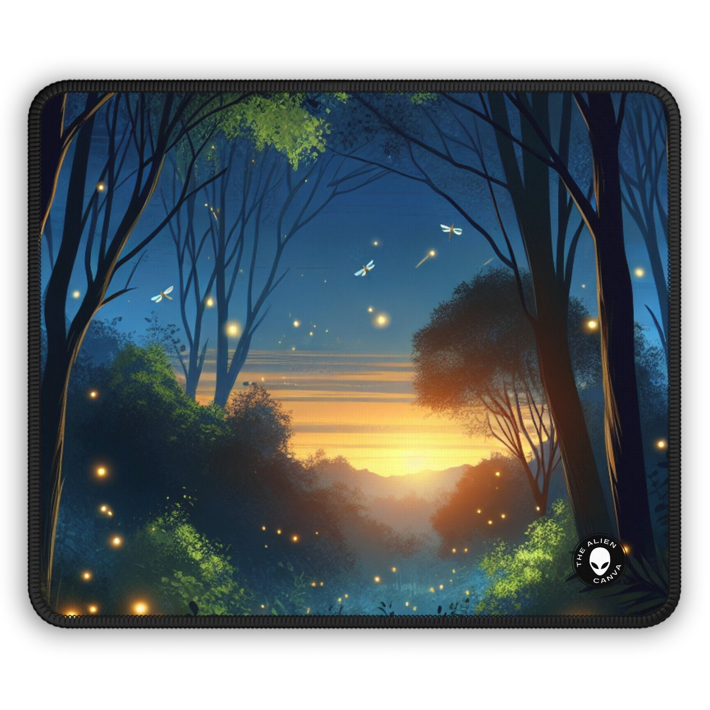 "Enchanted Dusk: Fireflies in the Forest" - The Alien Gaming Mouse Pad