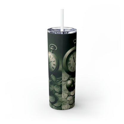 "Lingering Decay" - The Alien Maars® Skinny Tumbler with Straw 20oz Vanitas Painting Style