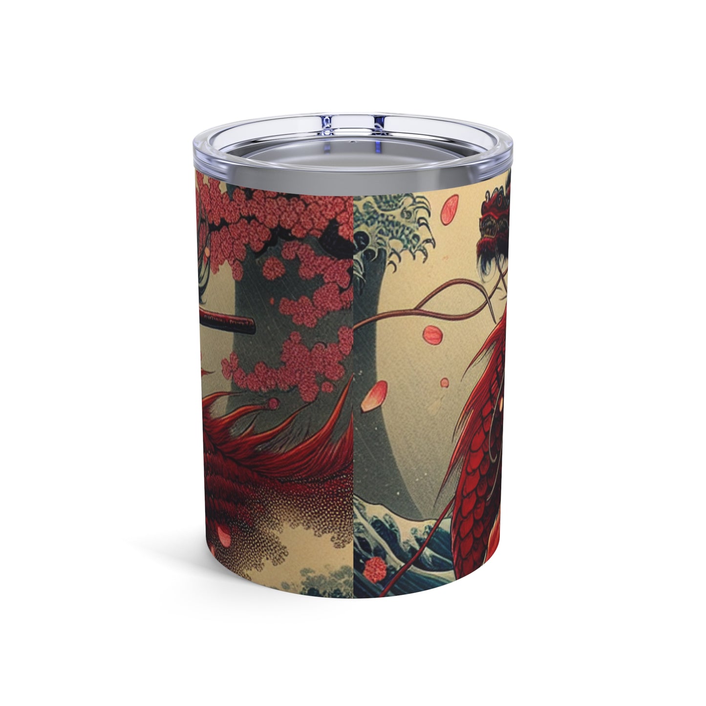 "Storming into Battle: A Samurai's Tale" - Vaso Alien de 10 oz estilo Ukiyo-e (impresión en madera japonesa)