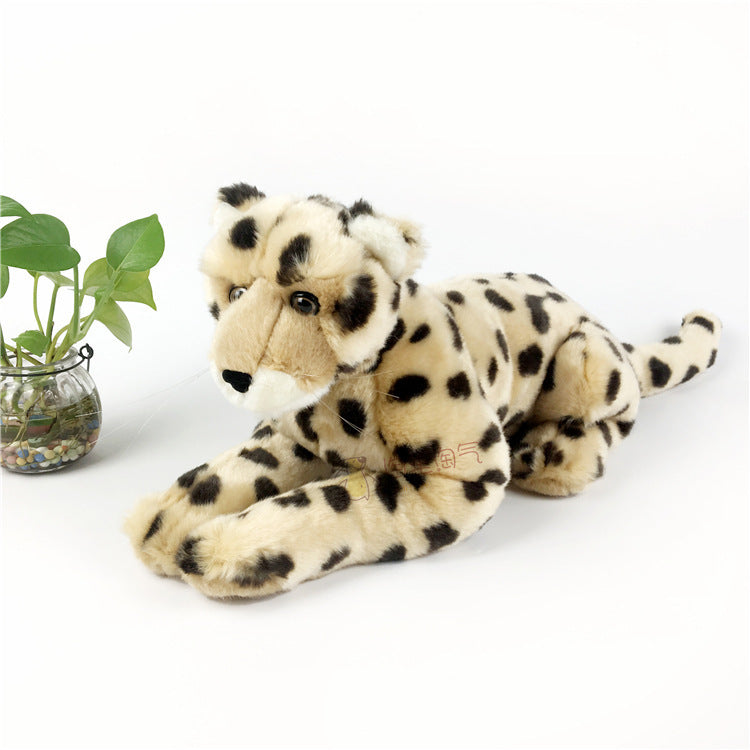 Simulation Cheetah Panther Jungle Animal Stuffed Plush Kids Toy Home Sofa Decor