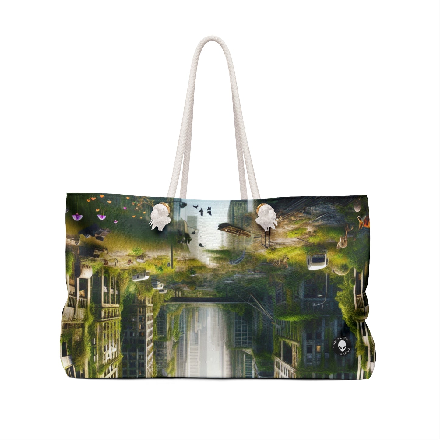 "Nature's Reclamation: A Futuristic Urban Jungle" - The Alien Weekender Bag