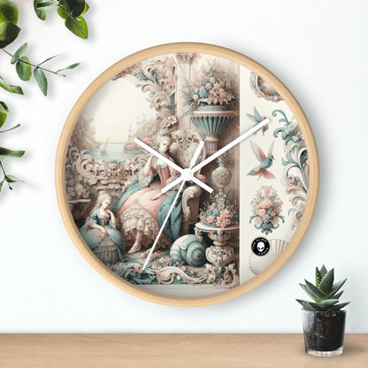 "Enchantement dans les jardins pastel : Rococo Fairy Princess" - L'horloge murale Alien Rococo