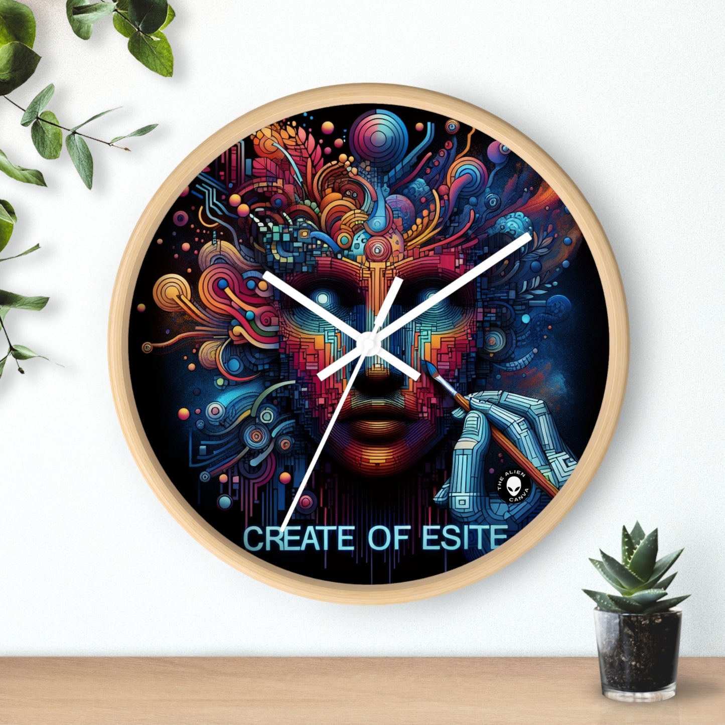 "Bosque Encantado: Una Obra Maestra del Arte Digital" - The Alien Wall Clock Digital Art