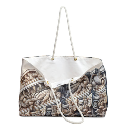 "3D Wall Columns: An Architectural Artpiece" - The Alien Weekender Bag Trompe-l'oeil Style