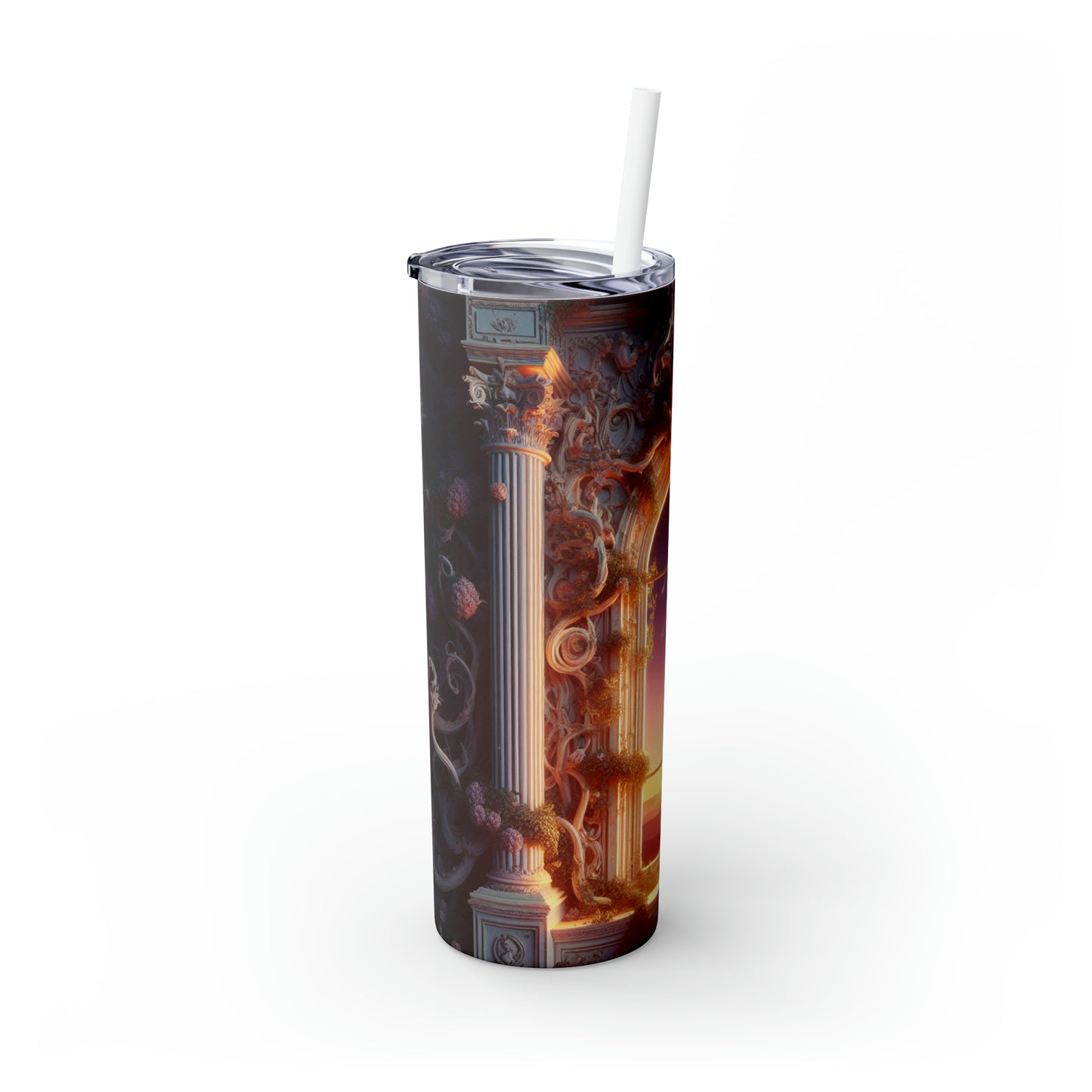 "The Elegant Starlight of Baroque". - The Alien Maars® Skinny Tumbler with Straw 20oz Baroque