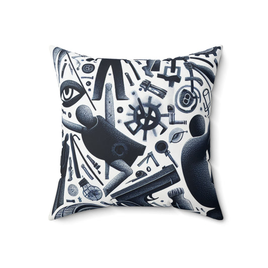 "Power Struggle: A Celebration of Resistance" - The Alien Spun Polyester Square Pillow Transgressive Art