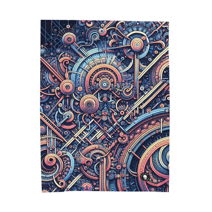 "Chaos & Order: A Dynamic Dance of Colors and Patterns" - The Alien Velveteen Plush Blanket Algorithmic Art
